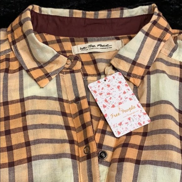Free People Pacific Dawn Plaid Shirt. - Picture 10 of 12